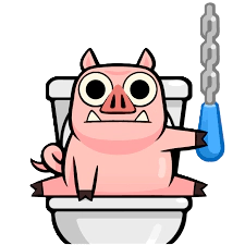 Pig On Toilet